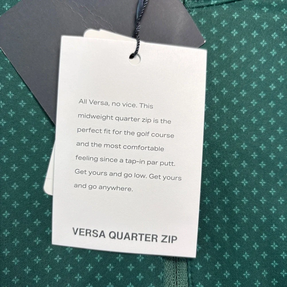 Mizzen+Main Pullover Men Green Versa Quarter Zip Golf Performance Stretch NEW